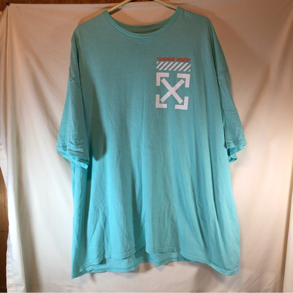 2 Monkeys men’s teal Savage Vibes V-neck short sleeve T-shirt 3XL